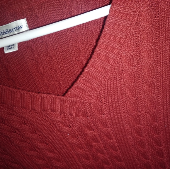 Croft & Barrow SET(Red&Gray) Vintage Cable Knit V-neck Sweaters. Sz. Women XL - Picture 14 of 16